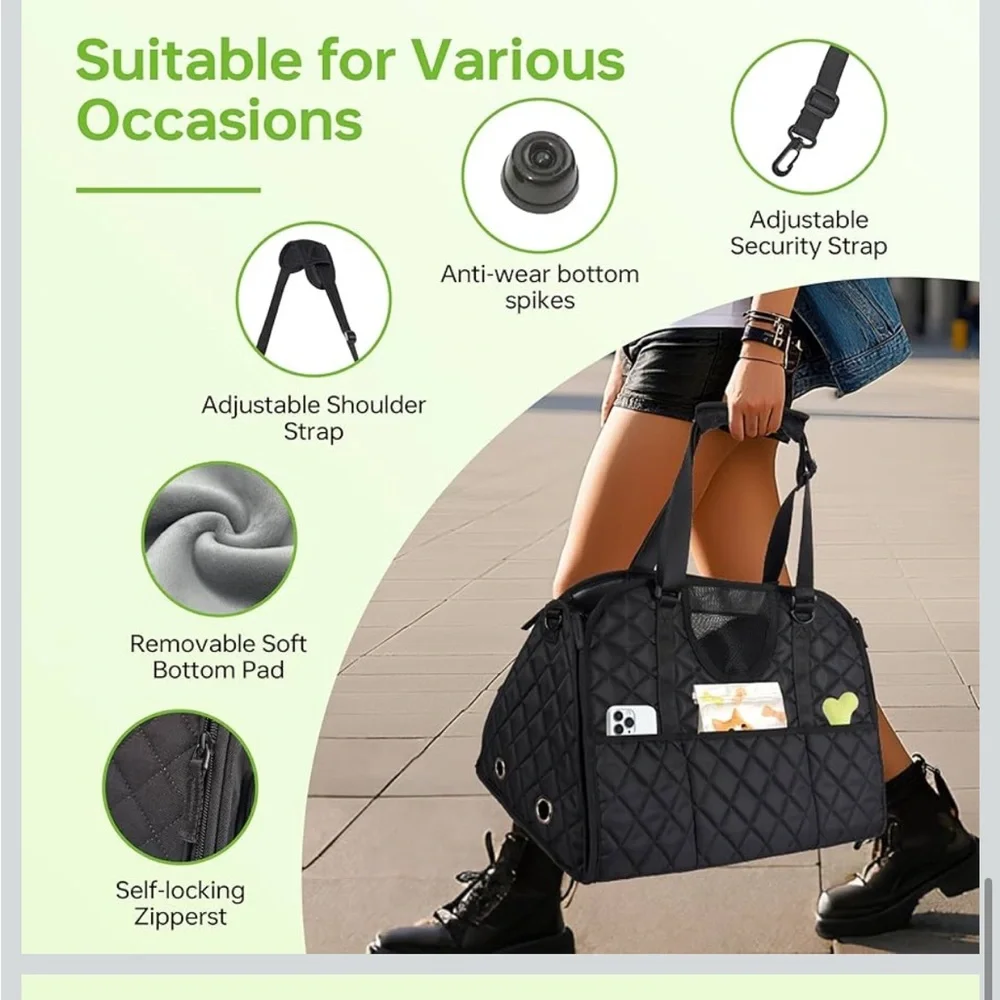 •MOYSOON Fully Opening Cat Soft-Sided Carrier Zipper 3 Pockets Up to 16 Lbs